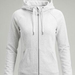Women's Full-Zip Hooded Sweatshirt - White